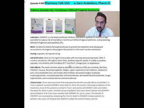 Zokinvy (lonafarnib)- Hutchinson-Gilford Progeria Syndrome